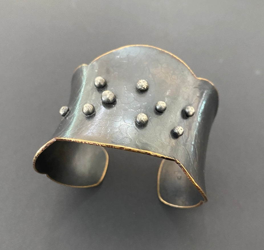 Brass Cuff with sterling silver