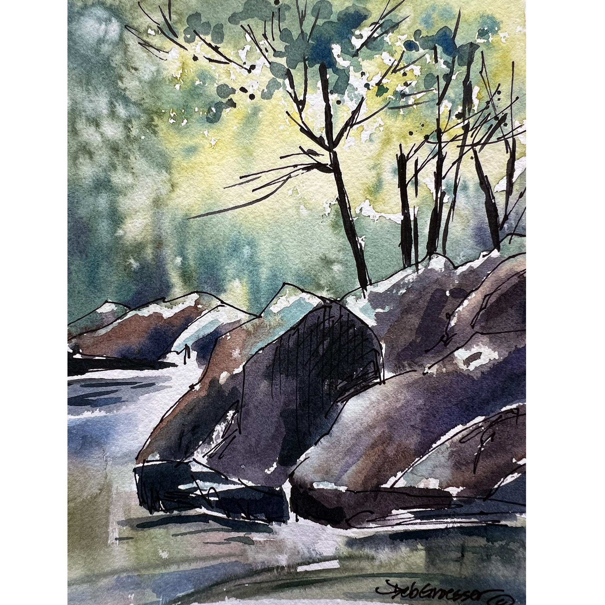 Creeks & Rocks Watercolor 102 Art Class - Sun. 4.28.24@ 1P