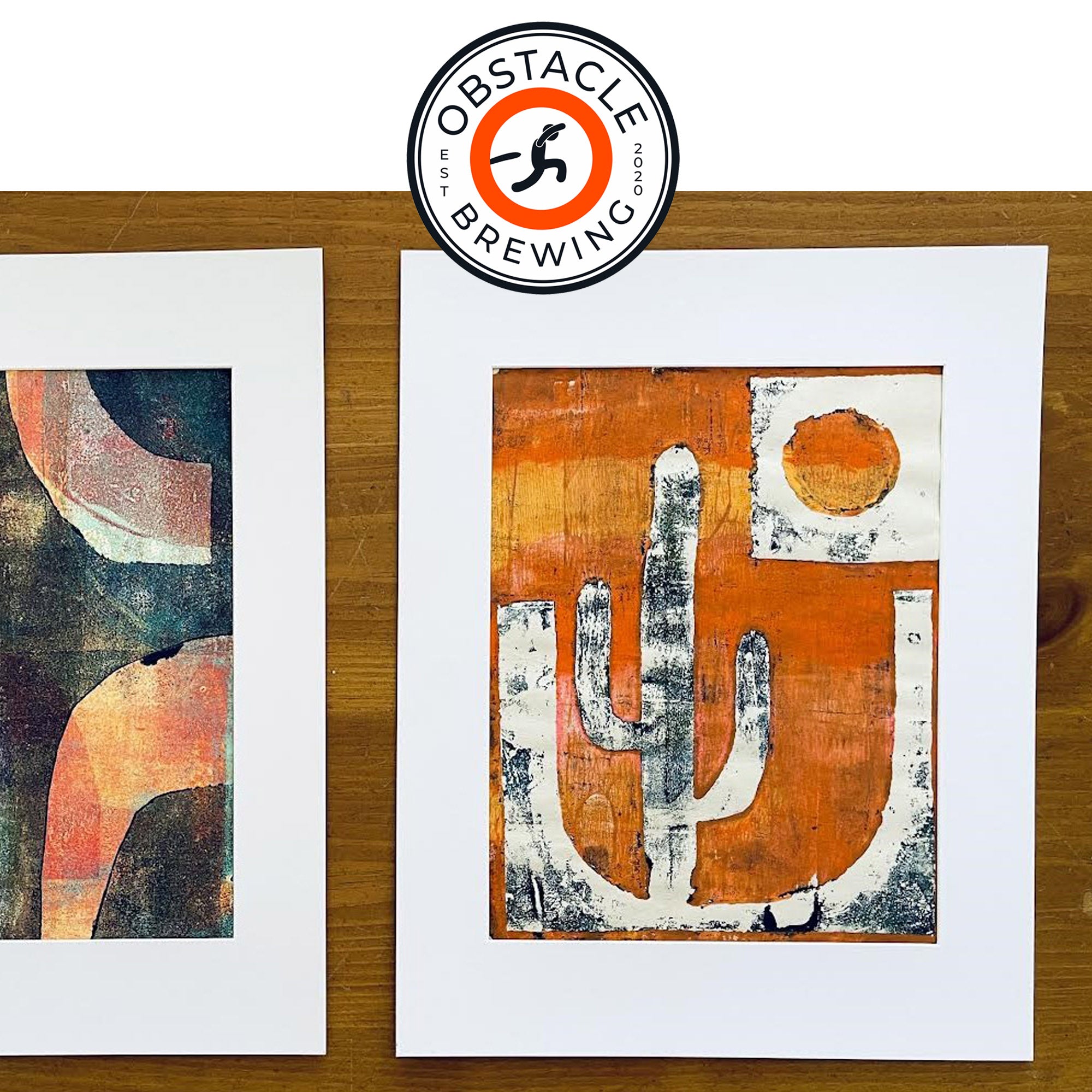 Colorful Printmaking Art Class at Obstacle Brewing  Wed 6.19.24 @ 6P