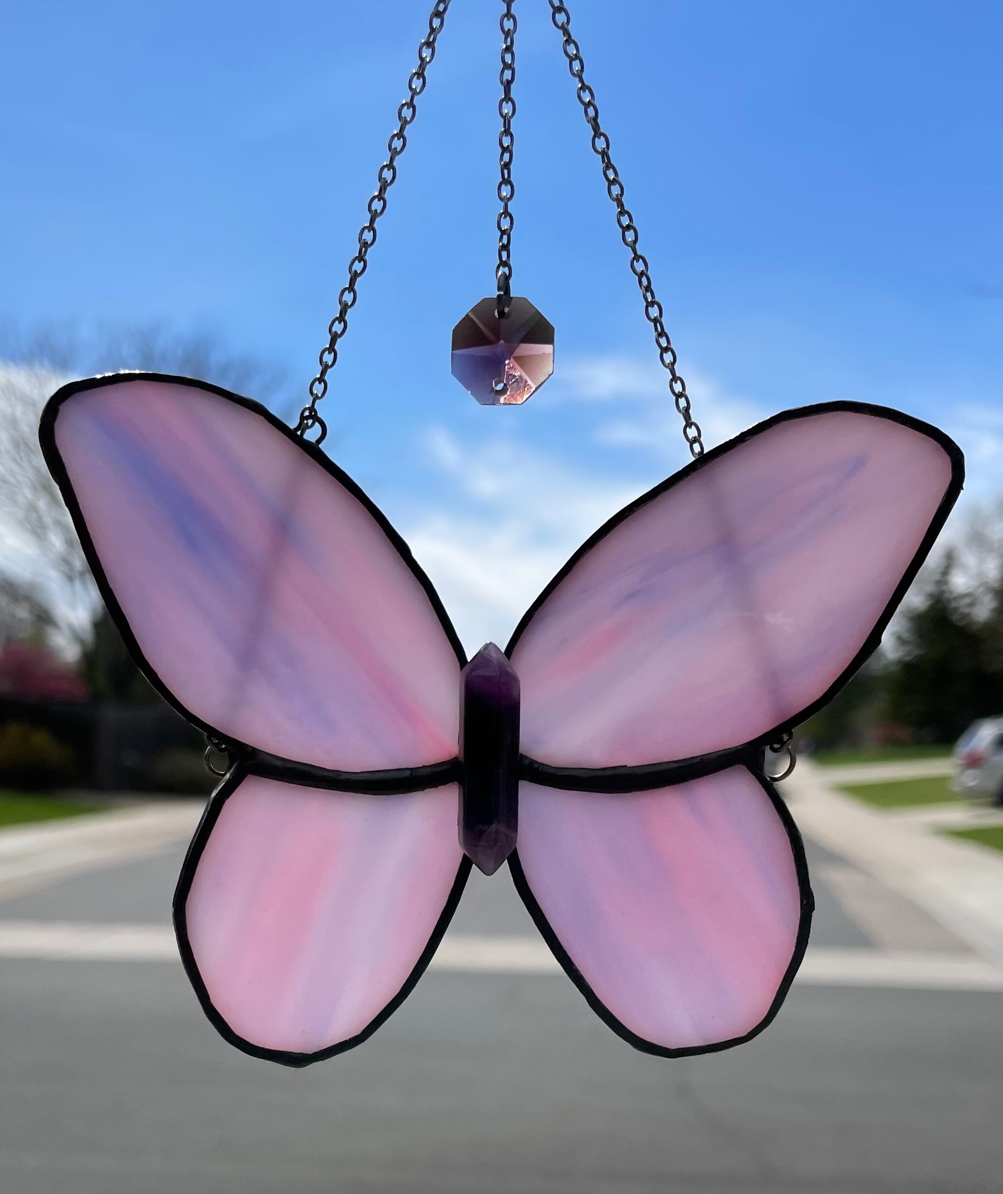 Pink/Purple Butterfly with Amethyst
