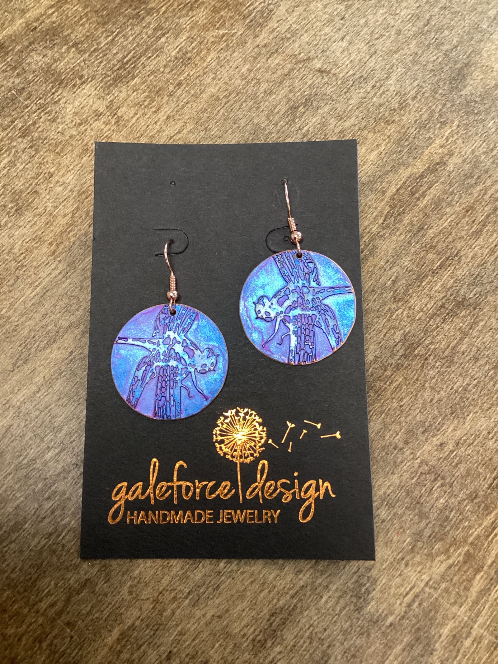 Dragonflies (P), Round Copper Earrings Nickel Free Wires