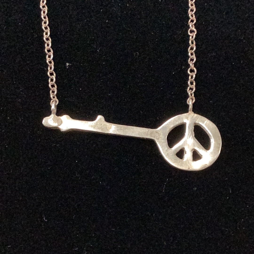 Necklace Sterling Peace Guitar