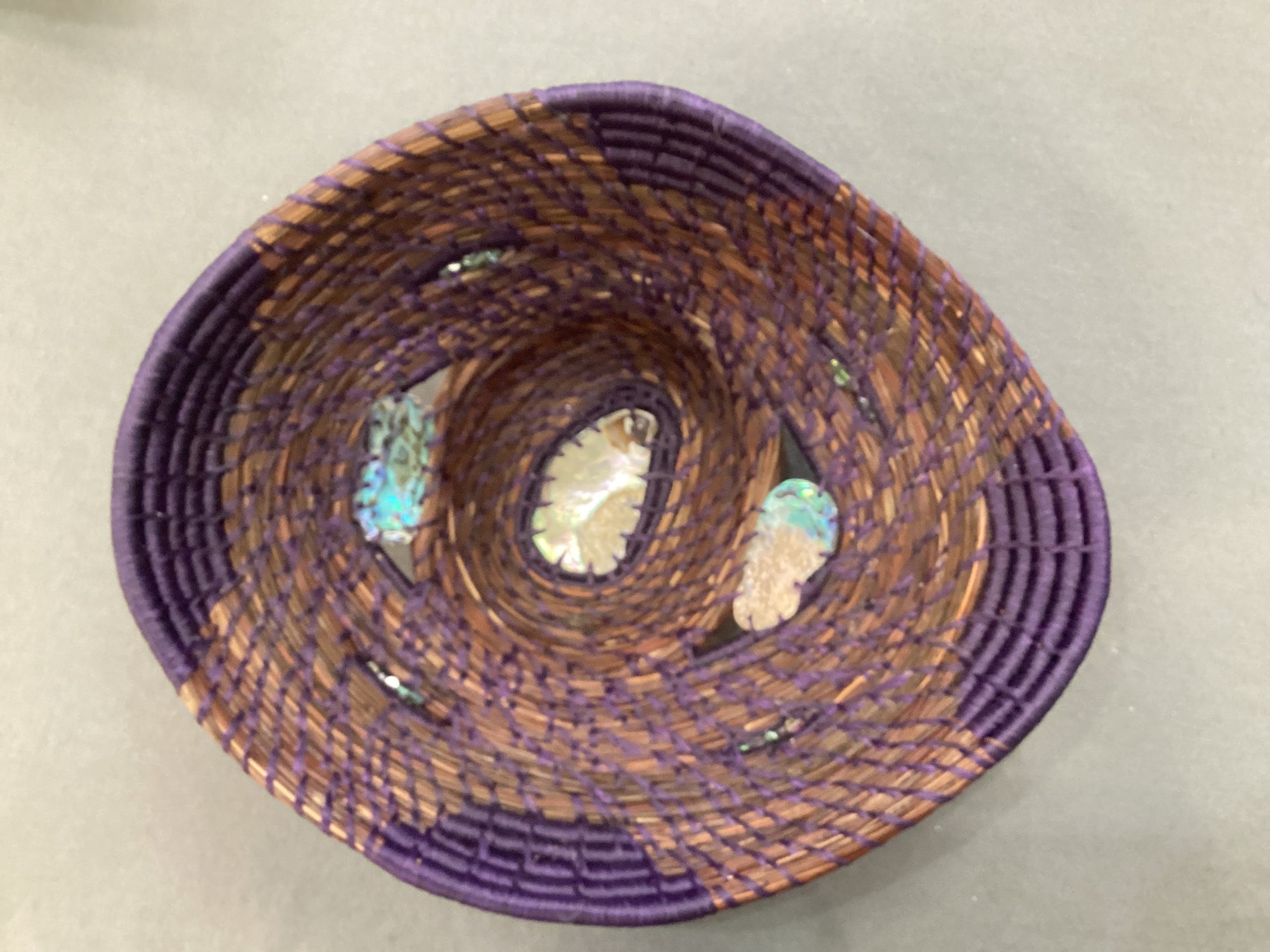 Pine Needle Basket Abalone  Purple