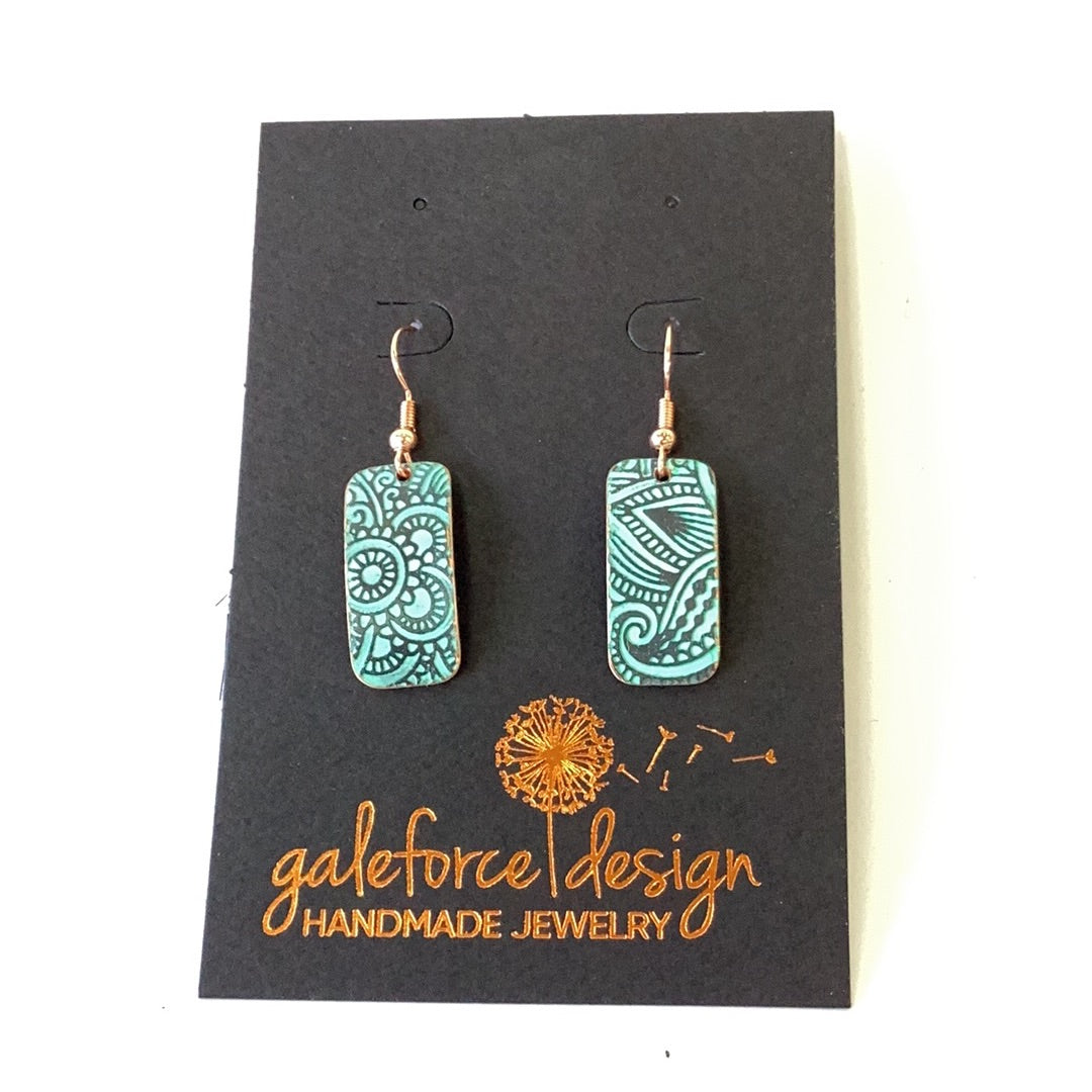 GS 1114 Abstract (B), Copper Earrings
