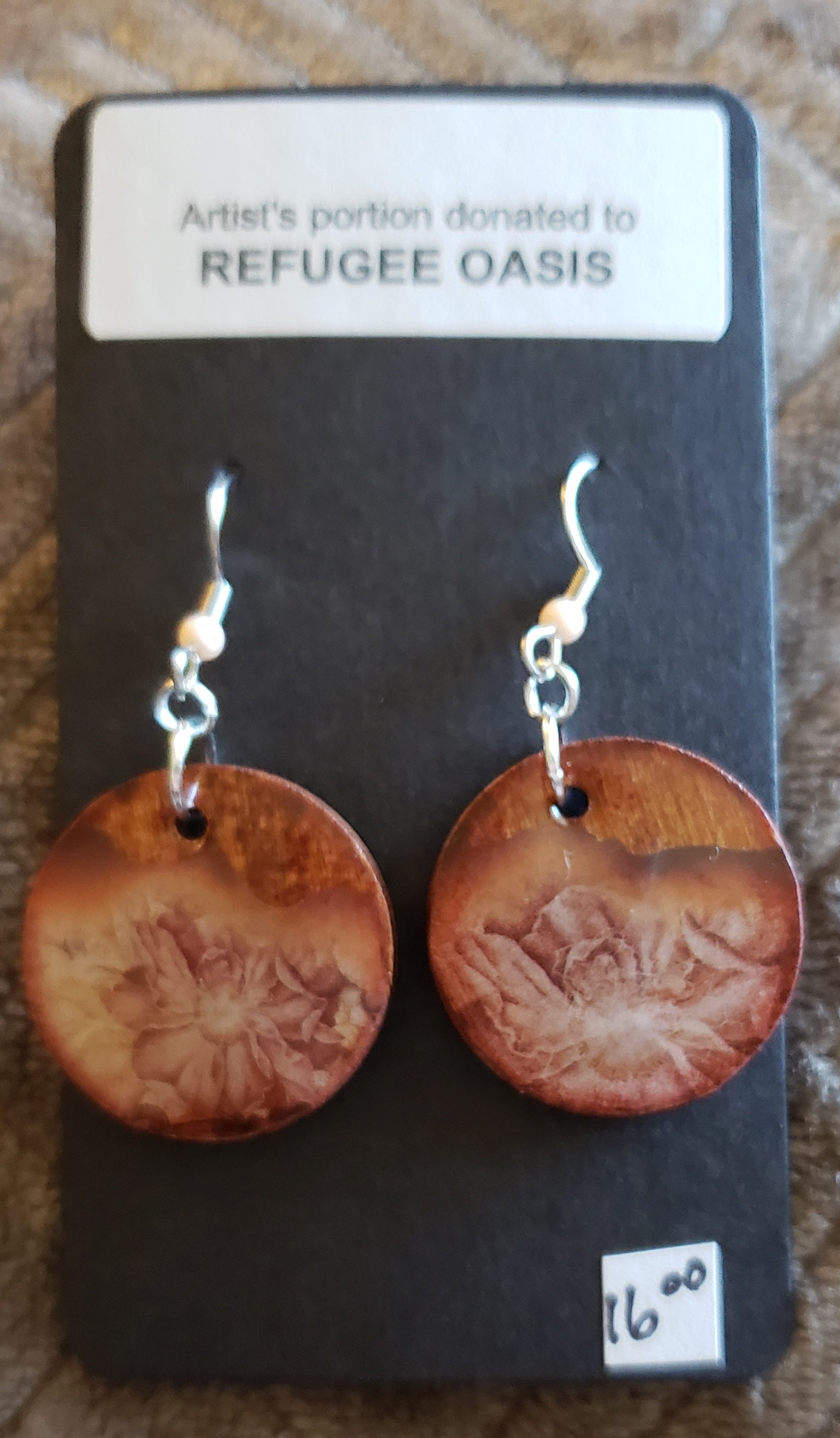 Wooden earrings $16