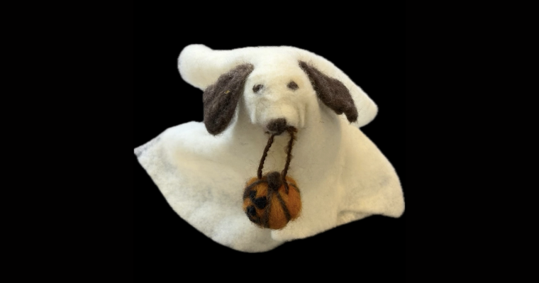 Needle Felted Ghost Dog Class at the Gardens on Spring Creek - Saturday 10.17.26