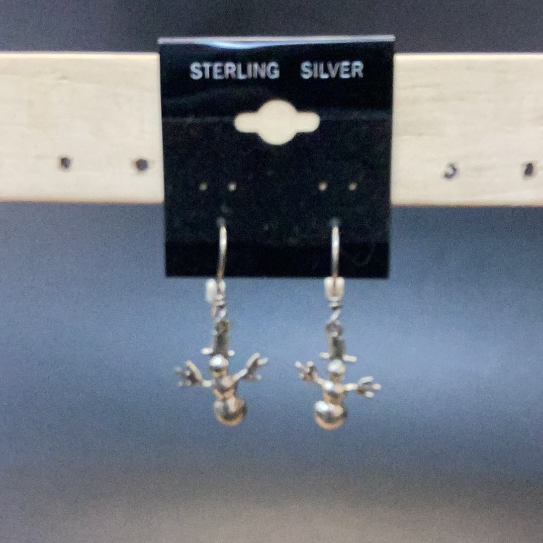 Earrings Snowmen  Sterling-removed