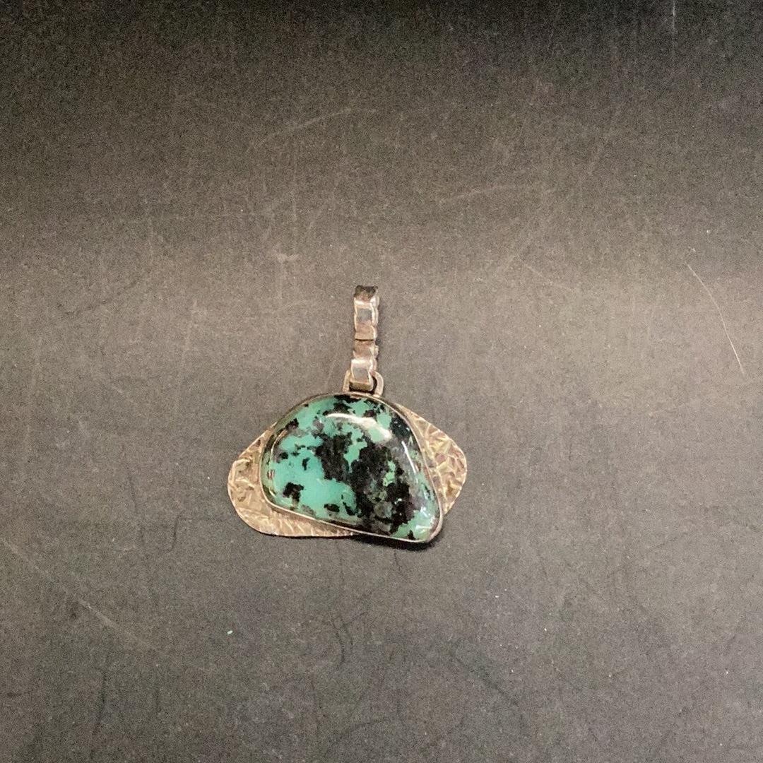Pendant Chocolate Turquoise and Silver