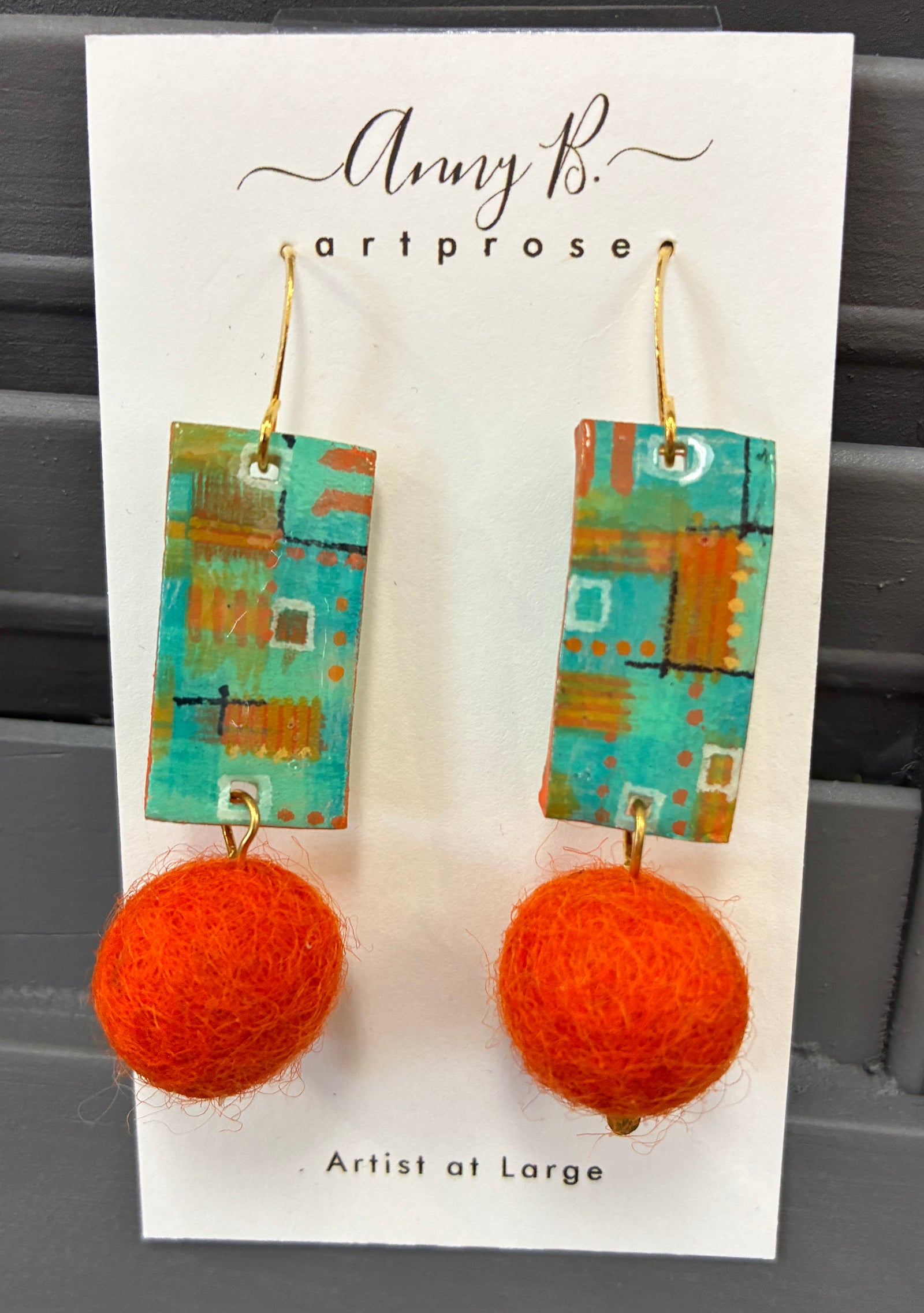 Orange & Aqua earrings