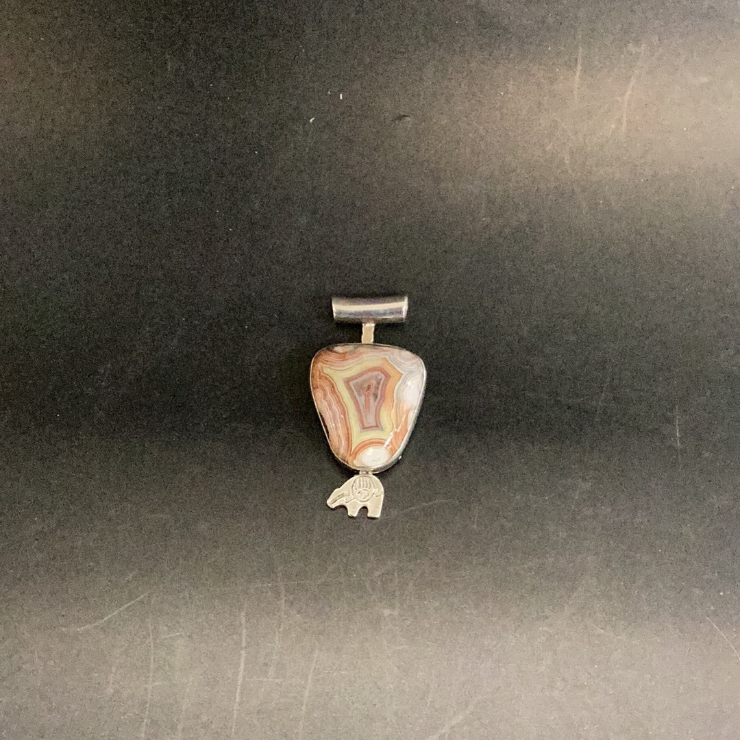 Pendant Mexican Jasper with Small Bear Fetish