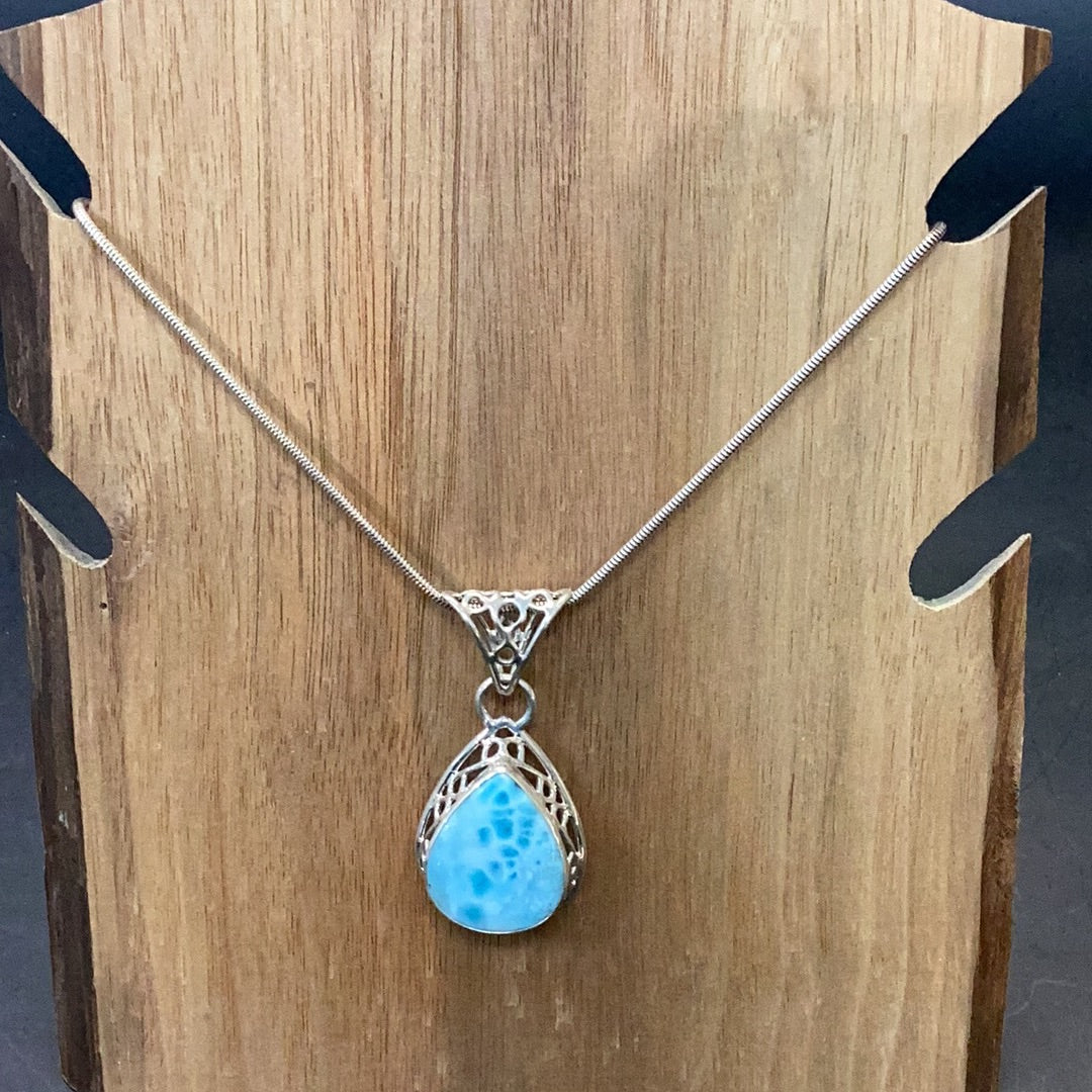 Necklace Larimar Filigree