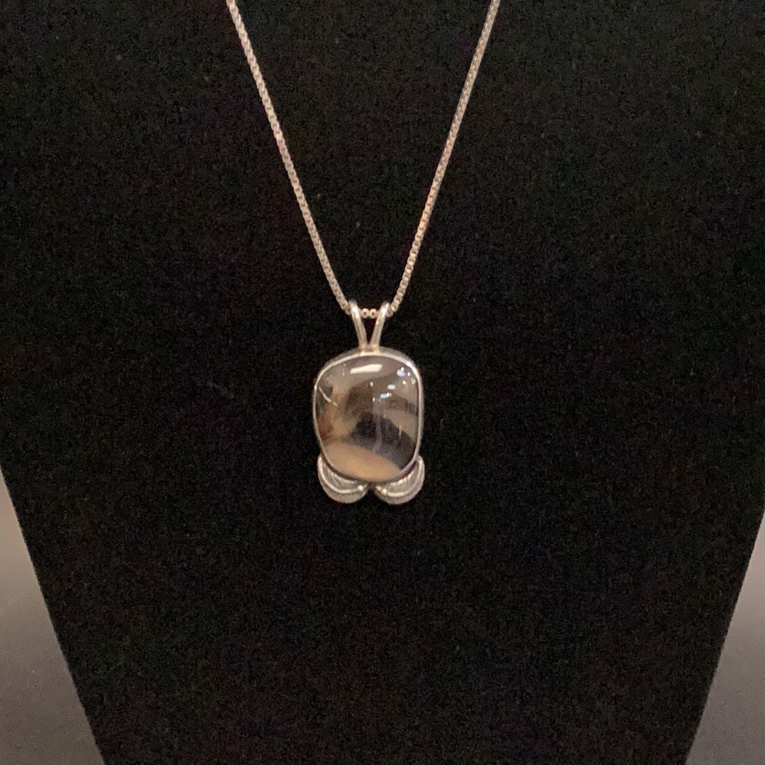 Necklace Montana Agate Silver Setting