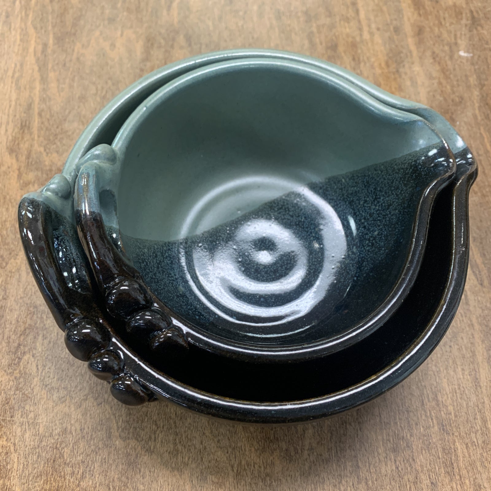 Small Batter Bowl Sage and Black