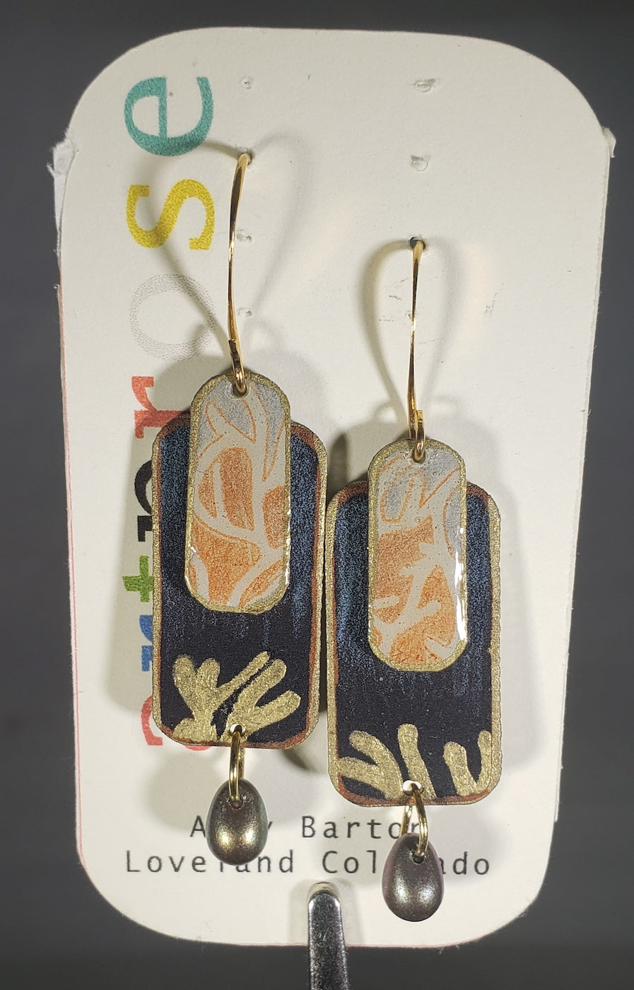 A064 Midnight Coral earrings-