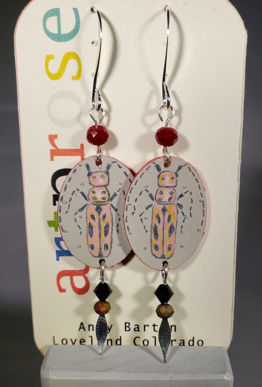 A081 Red Milkweed Beetle earrings