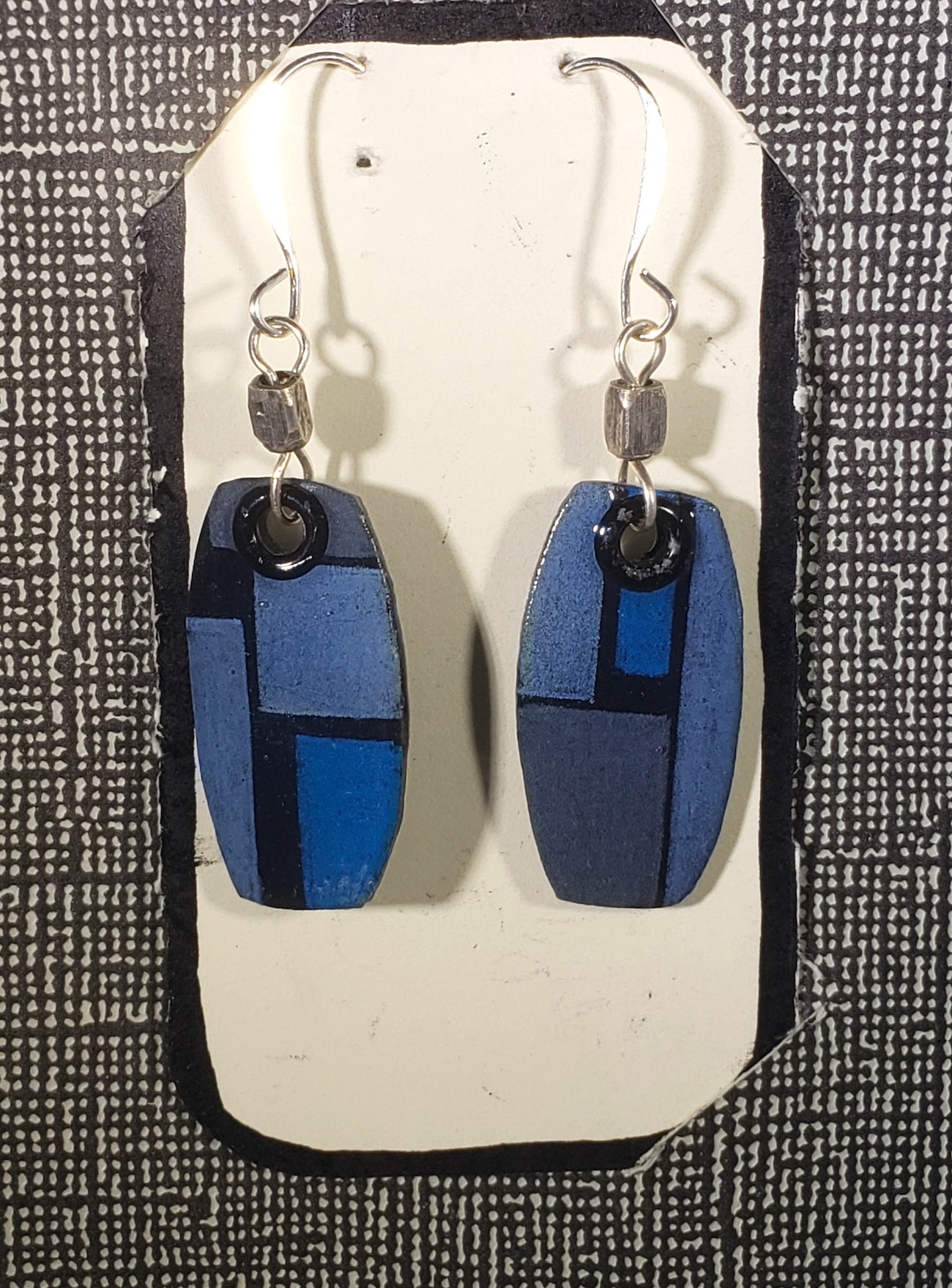 A084 Blue Colorblock earrings