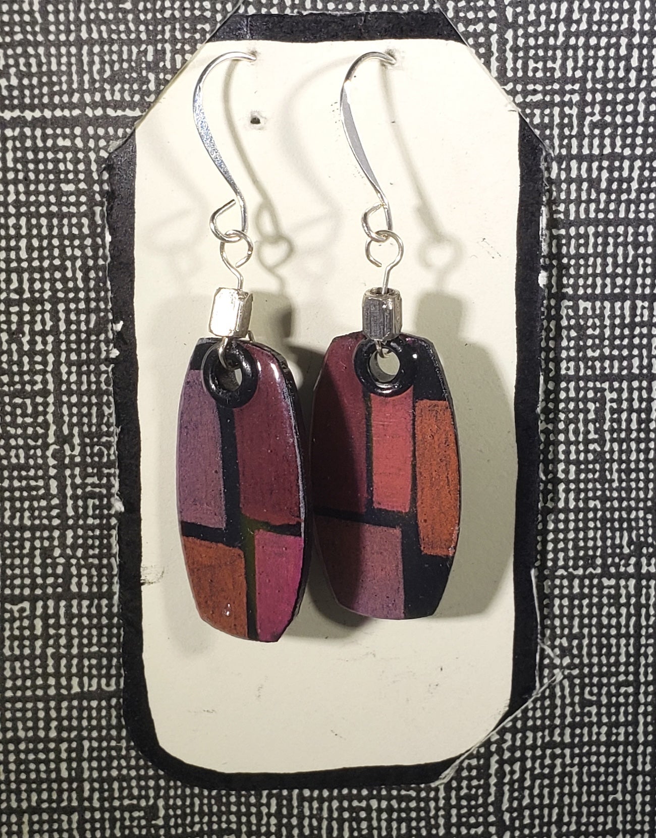 A085 Pink Colorblock earrings