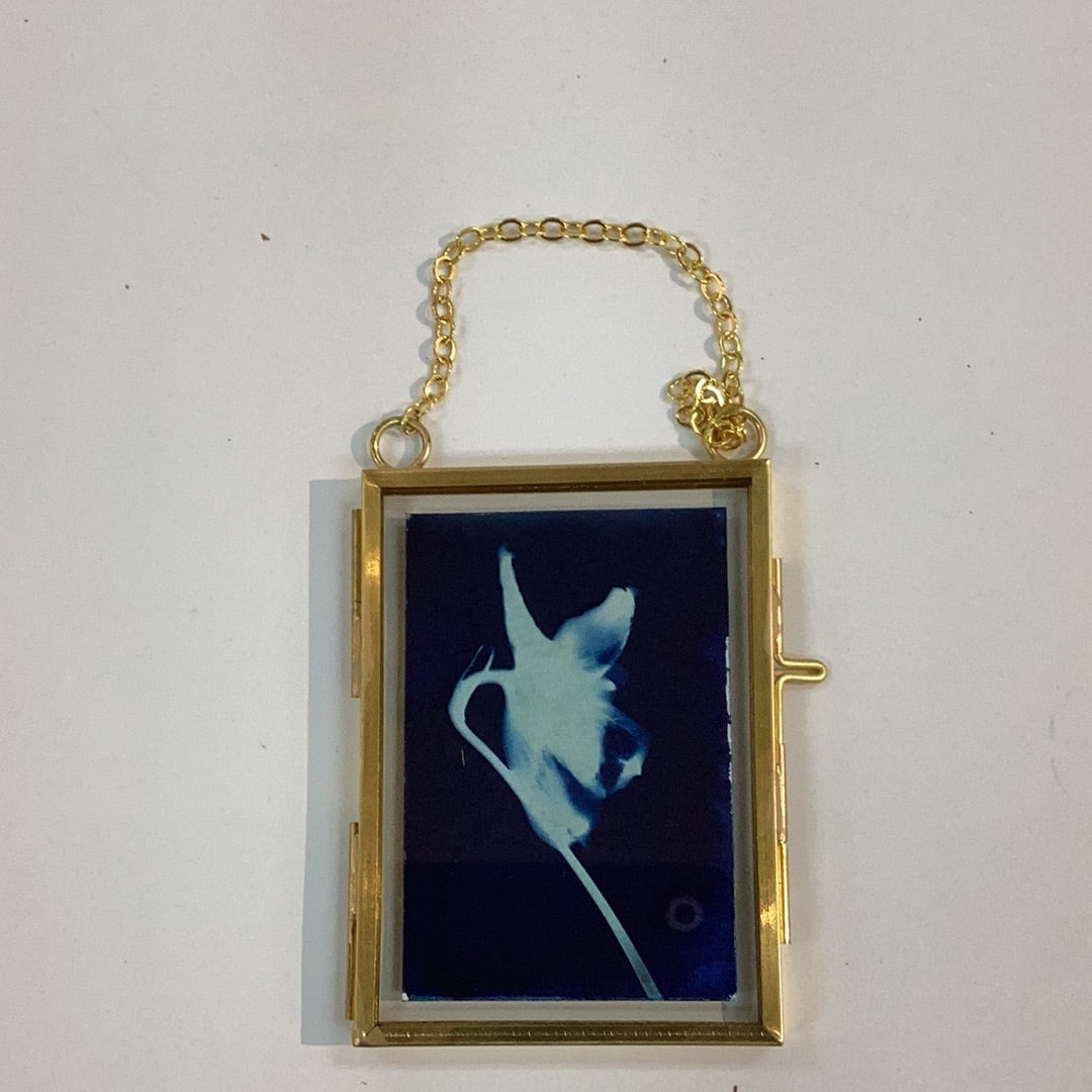 Blue Delphinium Framed Mini