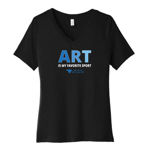 Women's V-Neck Short Sleeve Tees_BLACK