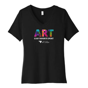 Women's V-Neck Short Sleeve Tees_BLACK