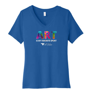 Women's V-Neck Short Sleeve Tees_BLUE