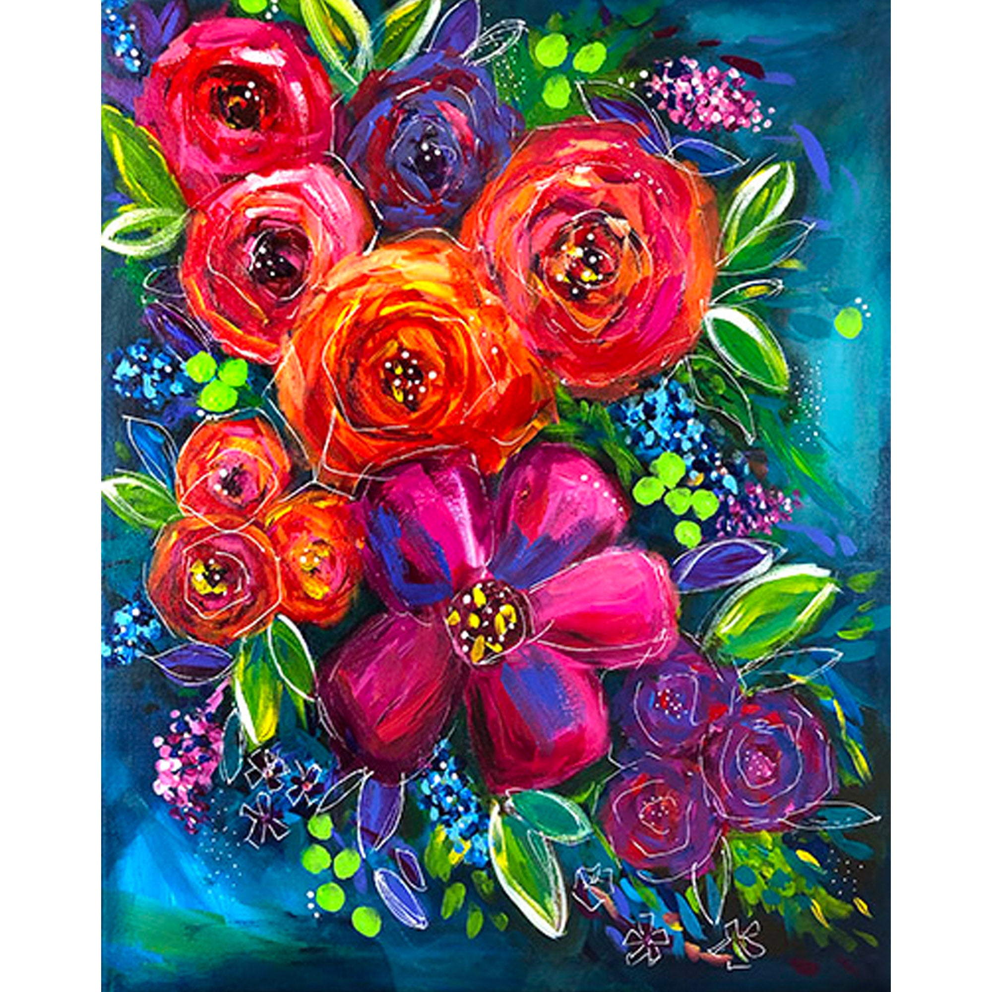 Acrylic Painting Flowers Abstract