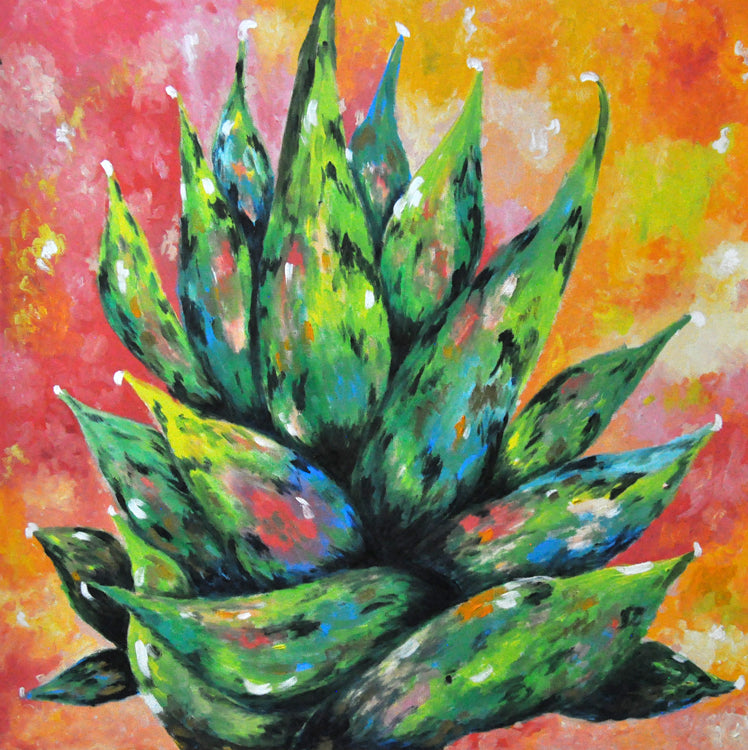 Agave in Pinks and Greens-Ready to Frame Print