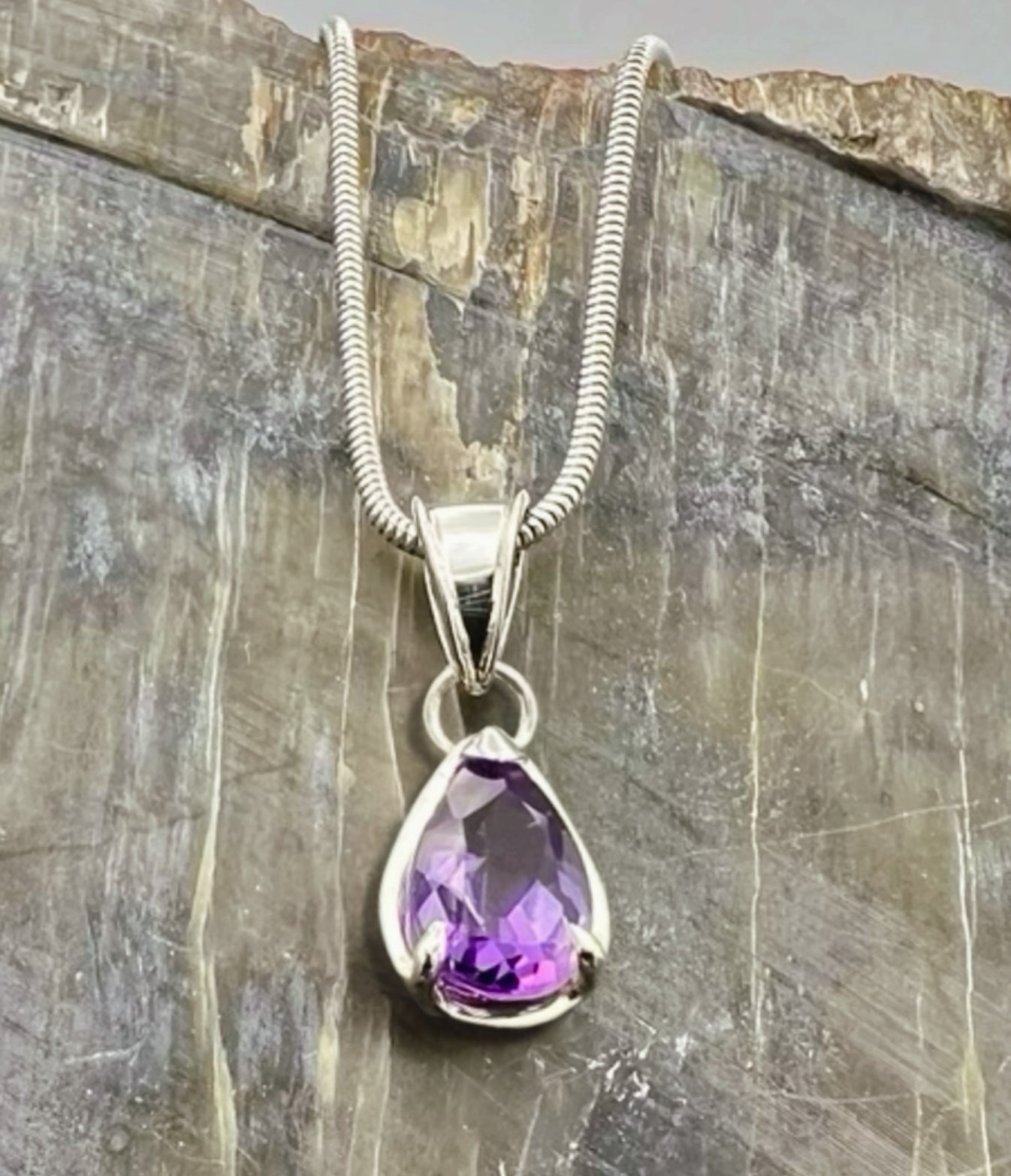 Amethyst Teardrop Pendant