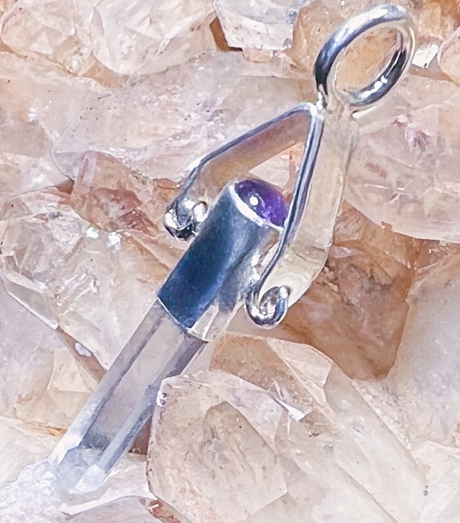 Amethyst and Quartz Crystal Pendant