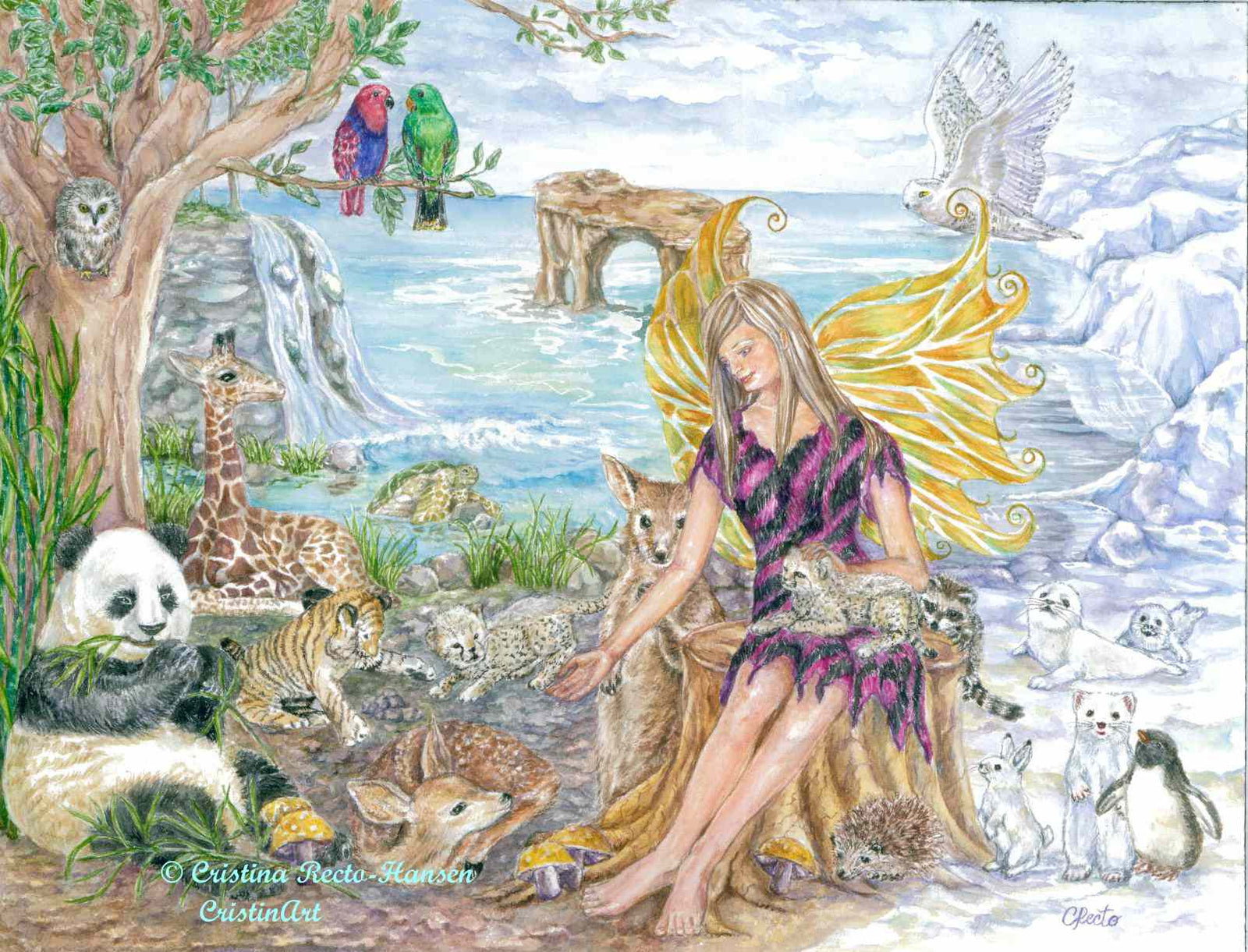 "Felina's Menagerie", 8x10 inches art print