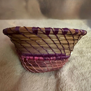Aubergine Pine Needle Basket