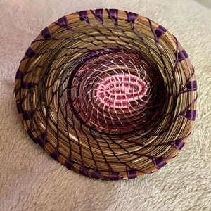 Aubergine Pine Needle Basket