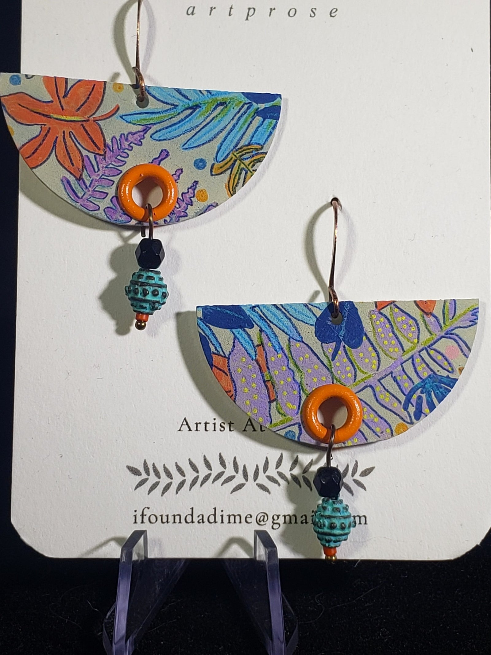 B-87 Autumn Half Circle earrings