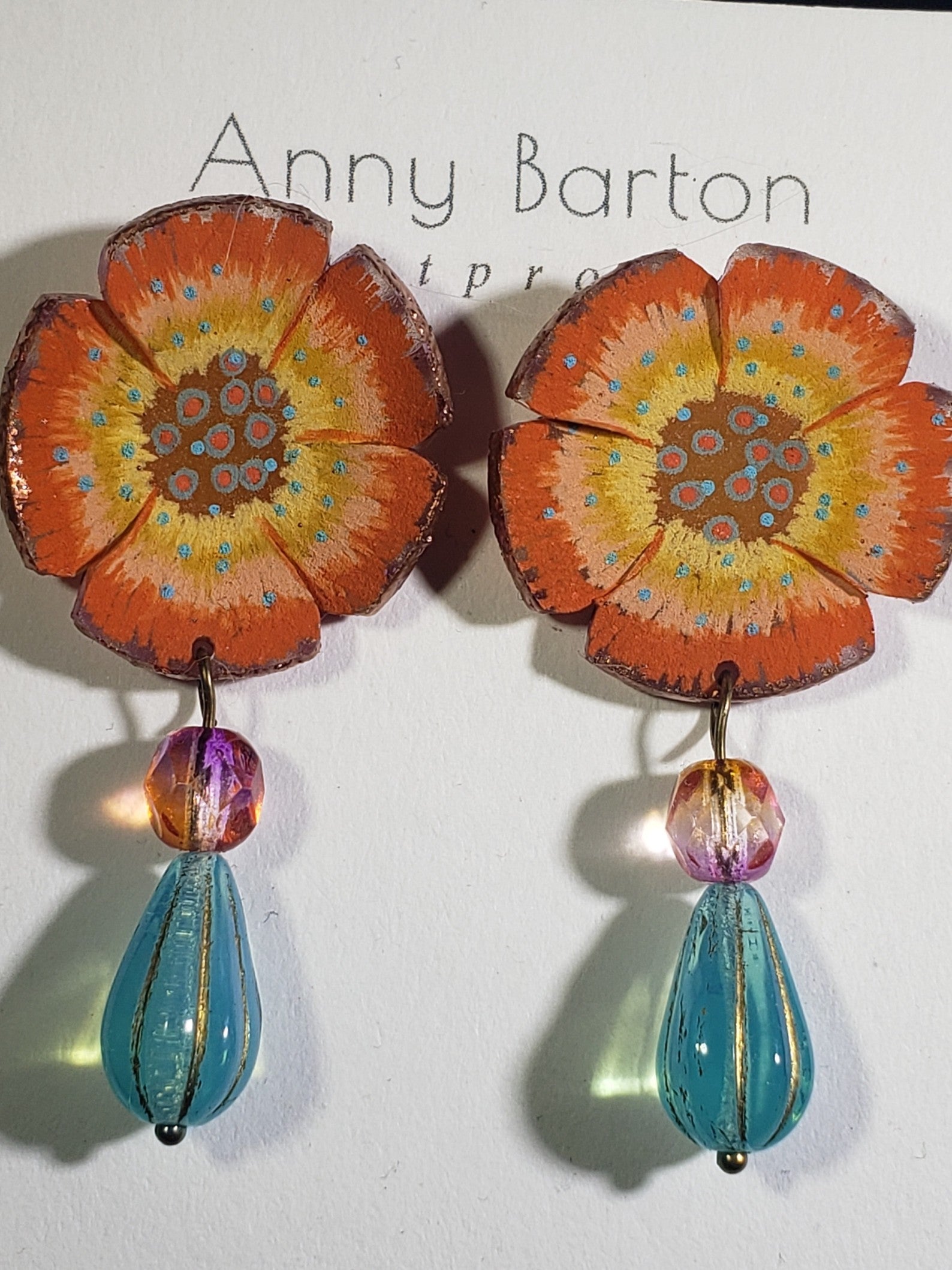 B-88 Autumn Poppy earrings