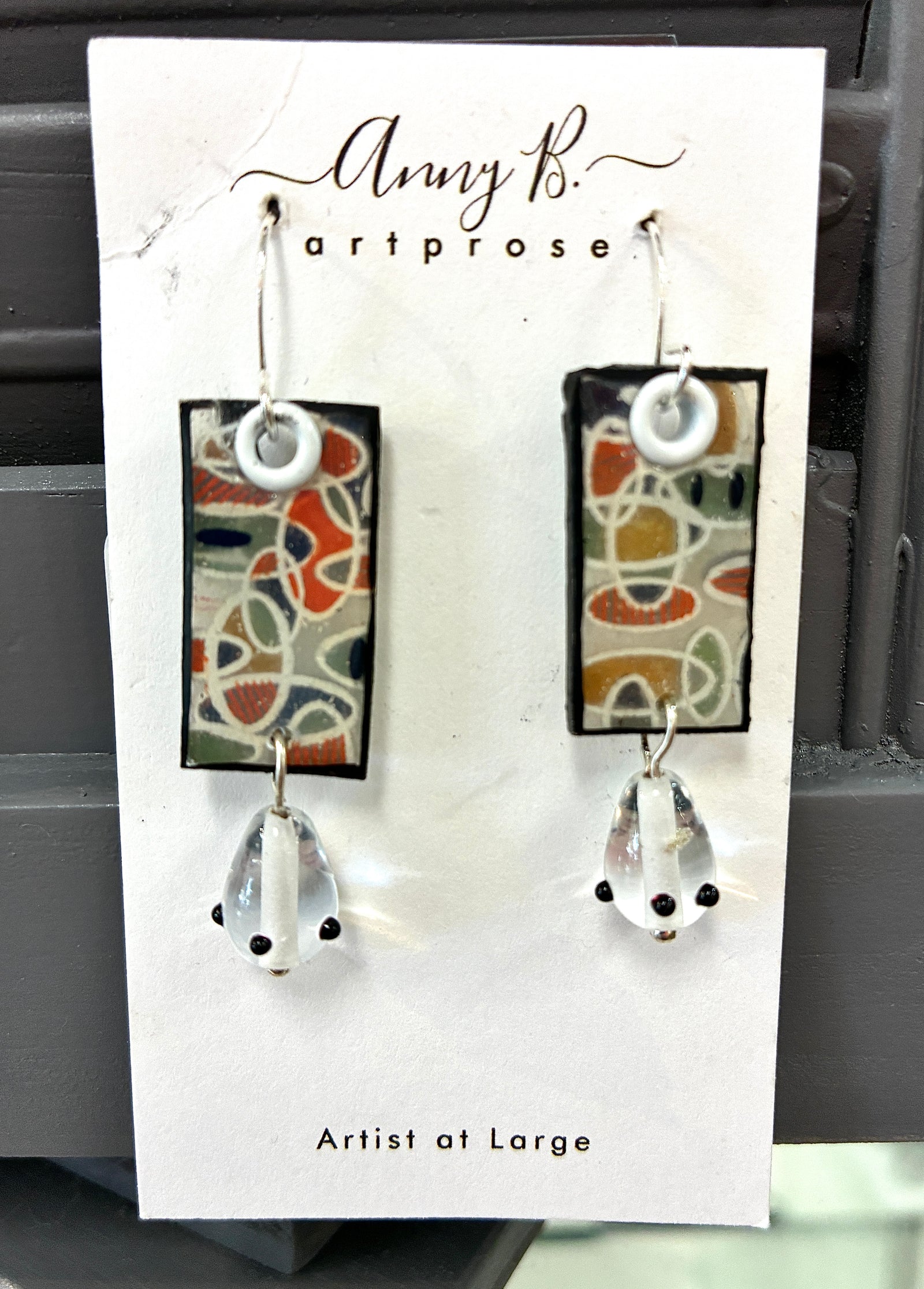 White Ellipse earrings