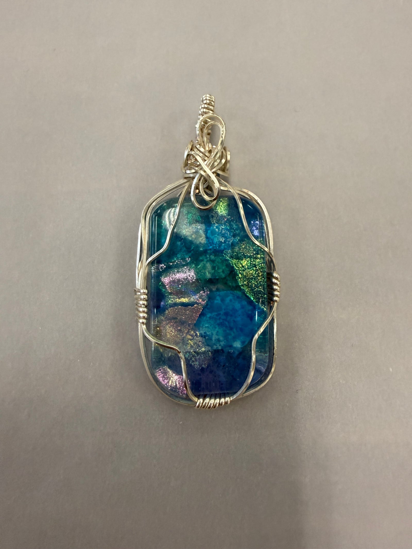 Large Pendant Wrapped in Silver