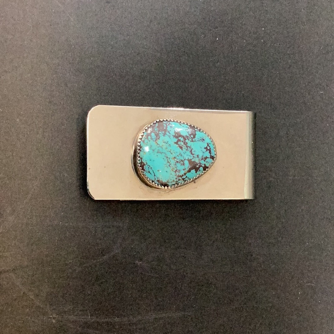 Money Clip Turquoise and Silver