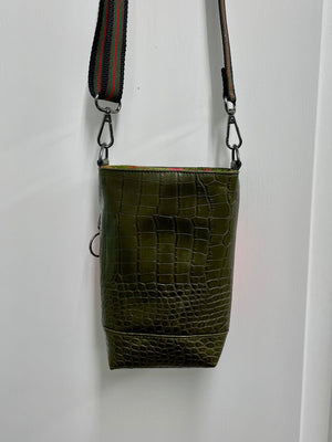 Pink Crocodile Phone Bag