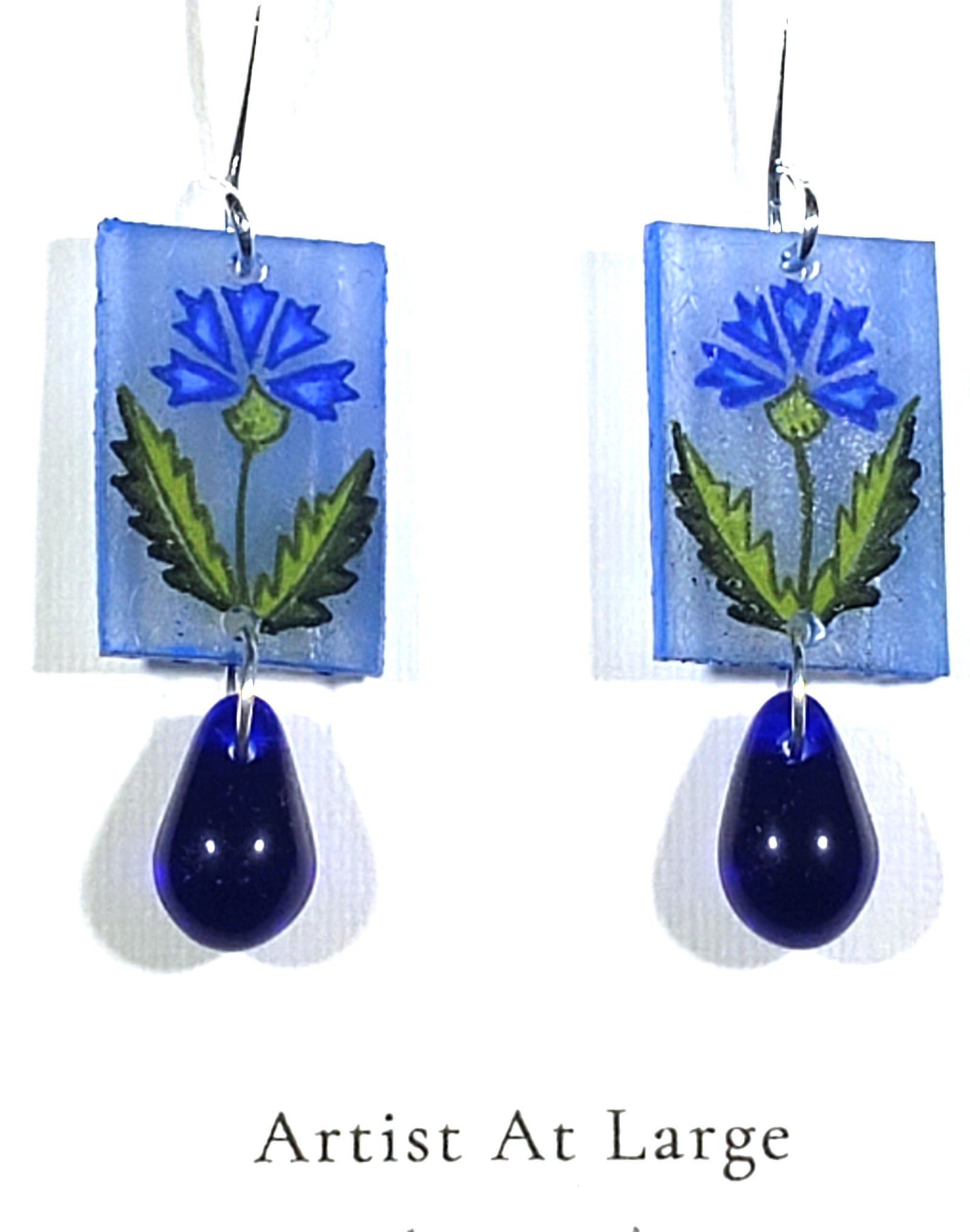 B58 Bachelor Button earrings