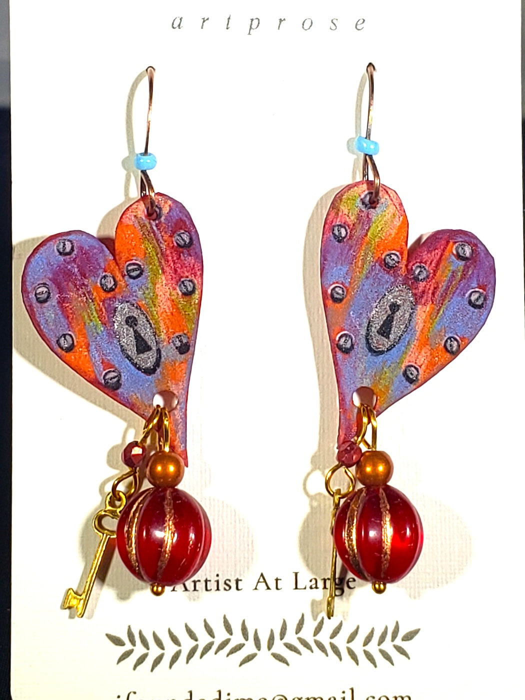 B61 Rusted Heart earrings