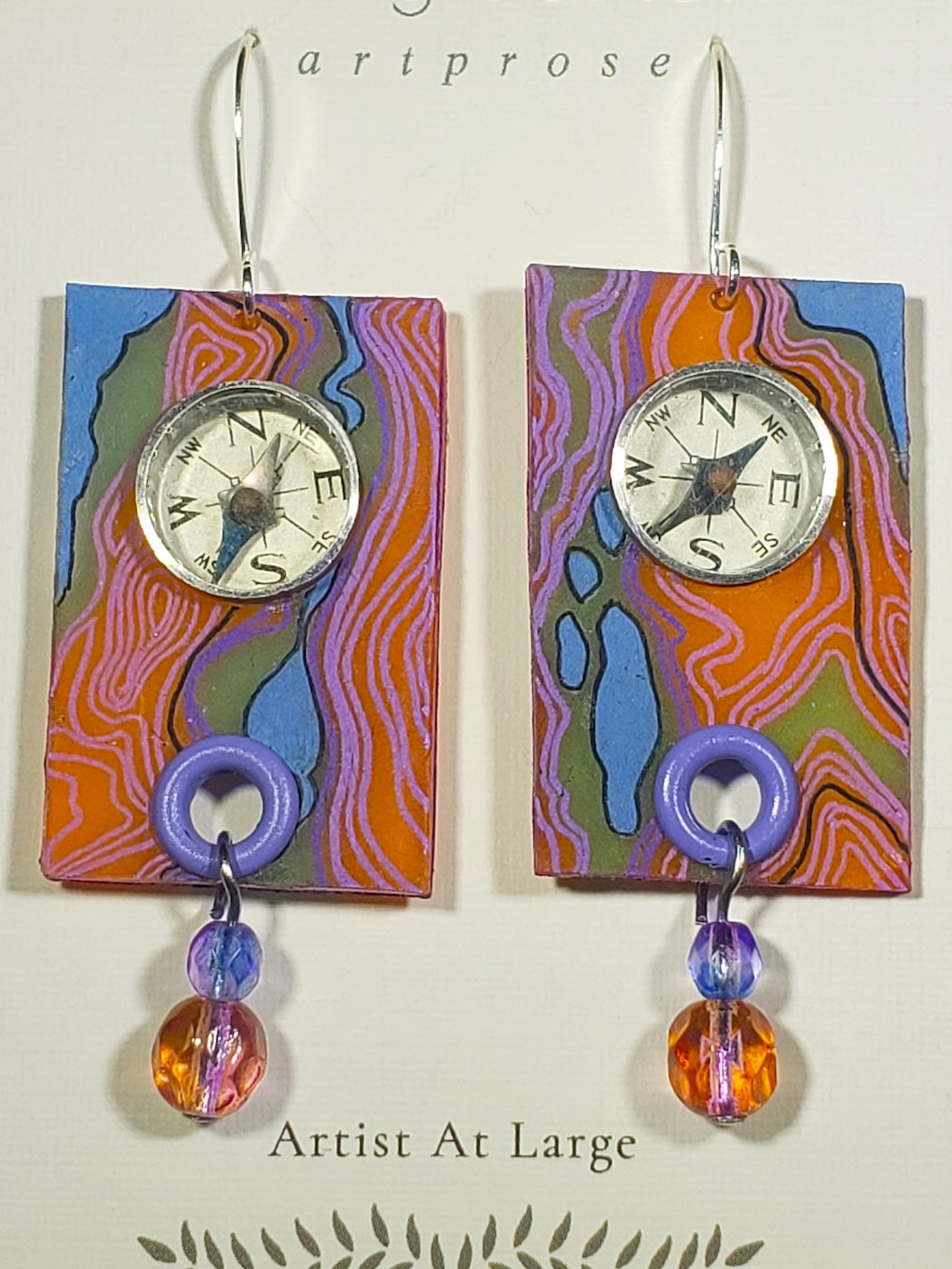 B69Journey earrings Compass rectangles