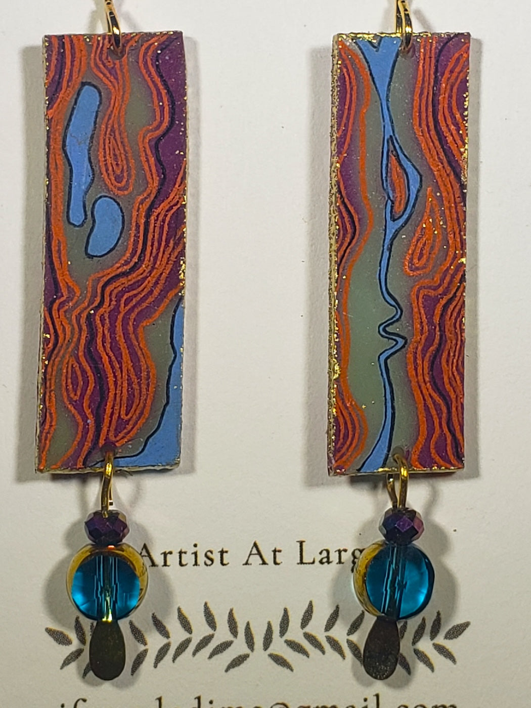 B73 Journey earrings Long sunset