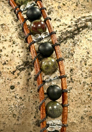 BB12 Green and black double-wrap bracelet