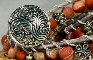 BB15 Red matte flower double-wrap bracelet