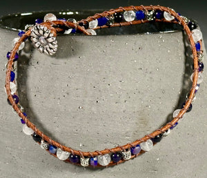 BB17 Purple and white double-wrap bracelet