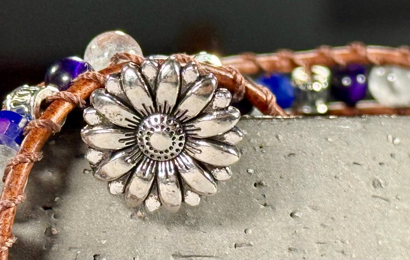 BB17 Purple and white double-wrap bracelet