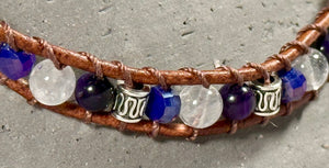 BB17 Purple and white double-wrap bracelet