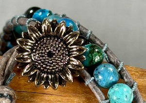 BB22 Blue double-wrap bracelet