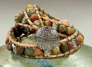 BB23 Jasper matte double-wrap bracelet