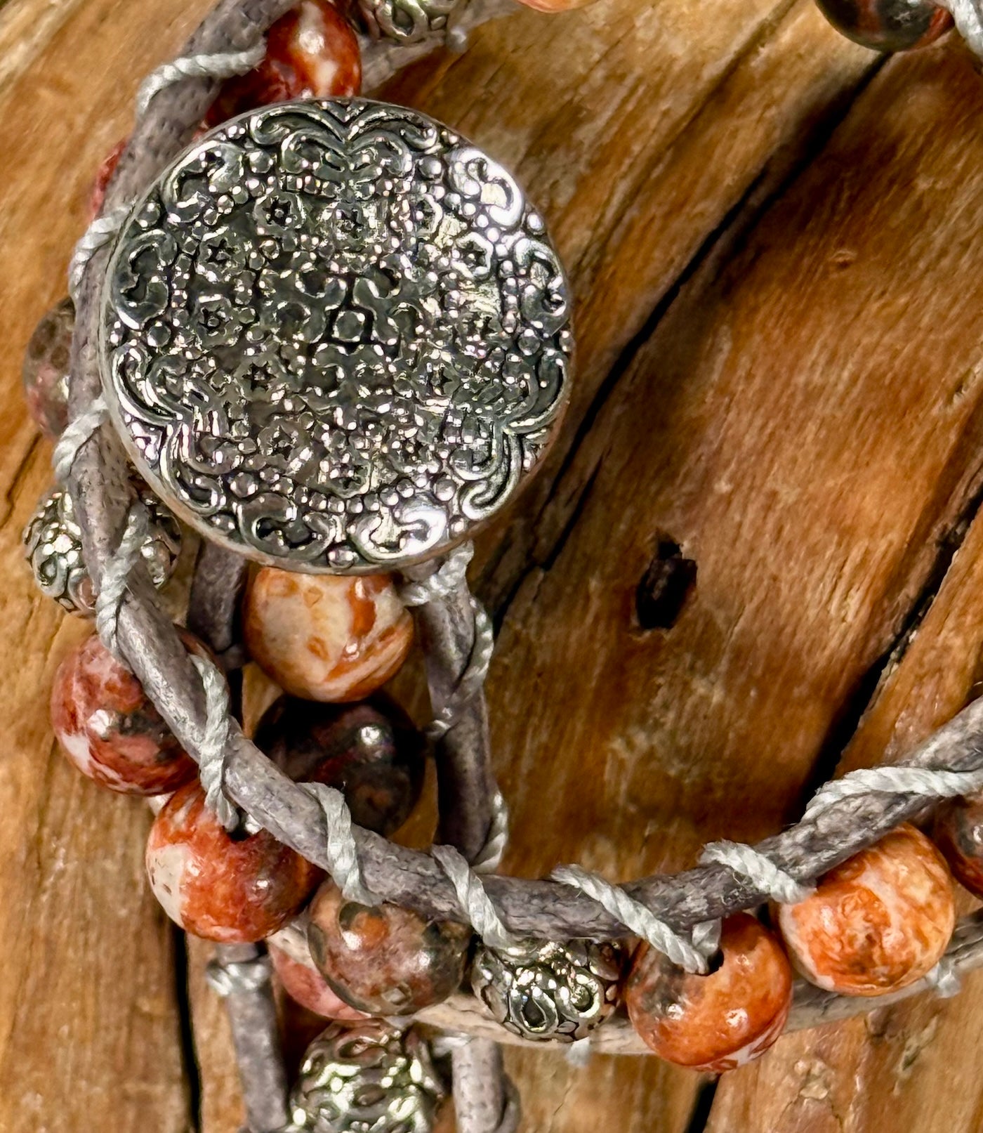 BB24 Multicolor jasper double-wrap bracelet